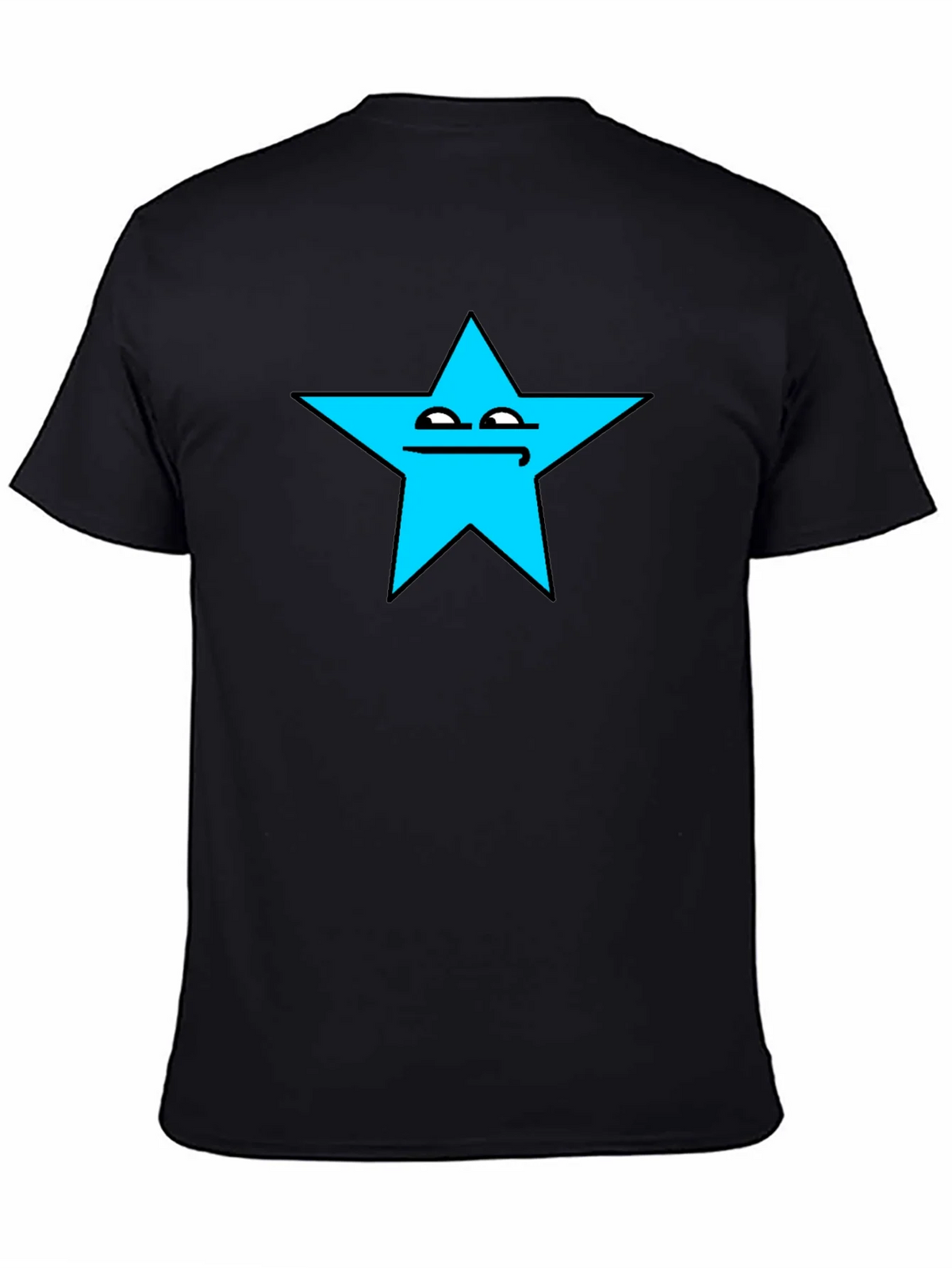 Funny Star Face Graphic T-Shirt - Black Cotton Tee product image 4