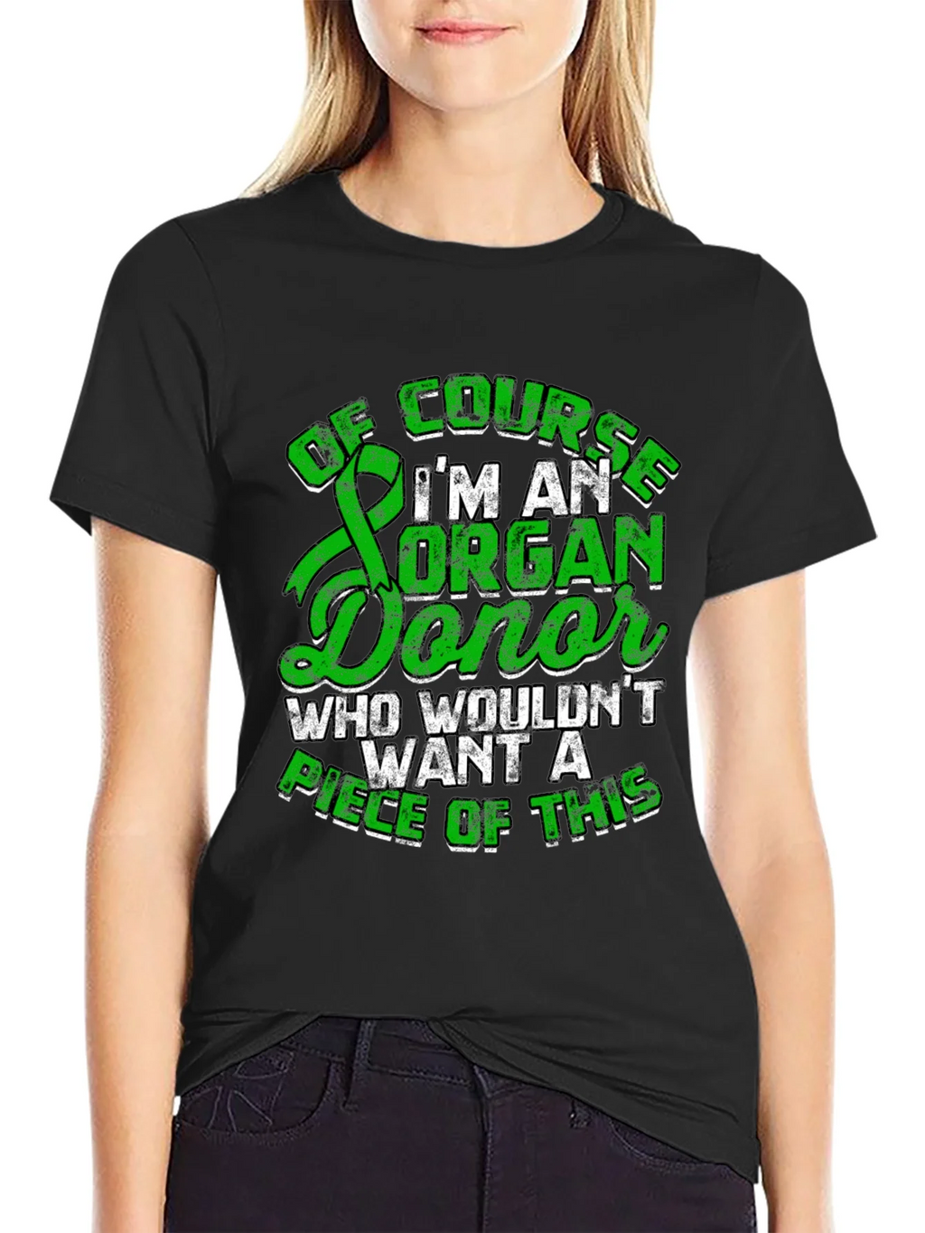Organ Donor T-Shirt - Green Ribbon Design product image 2