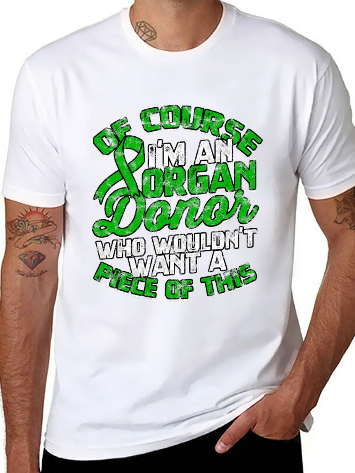 Organ Donor T-Shirt - Green Ribbon Design product image 7