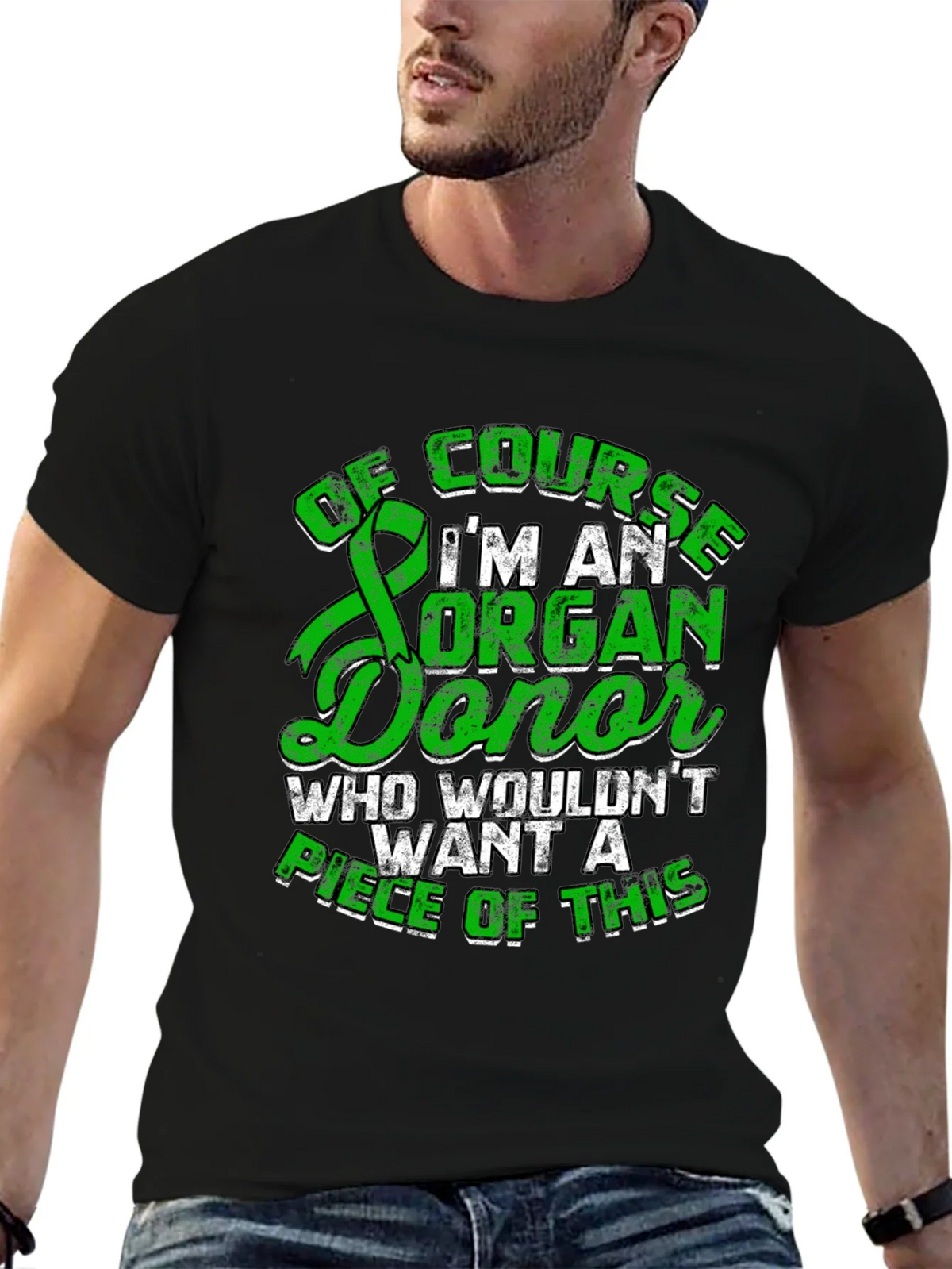Organ Donor T-Shirt - Green Ribbon Design product image 6