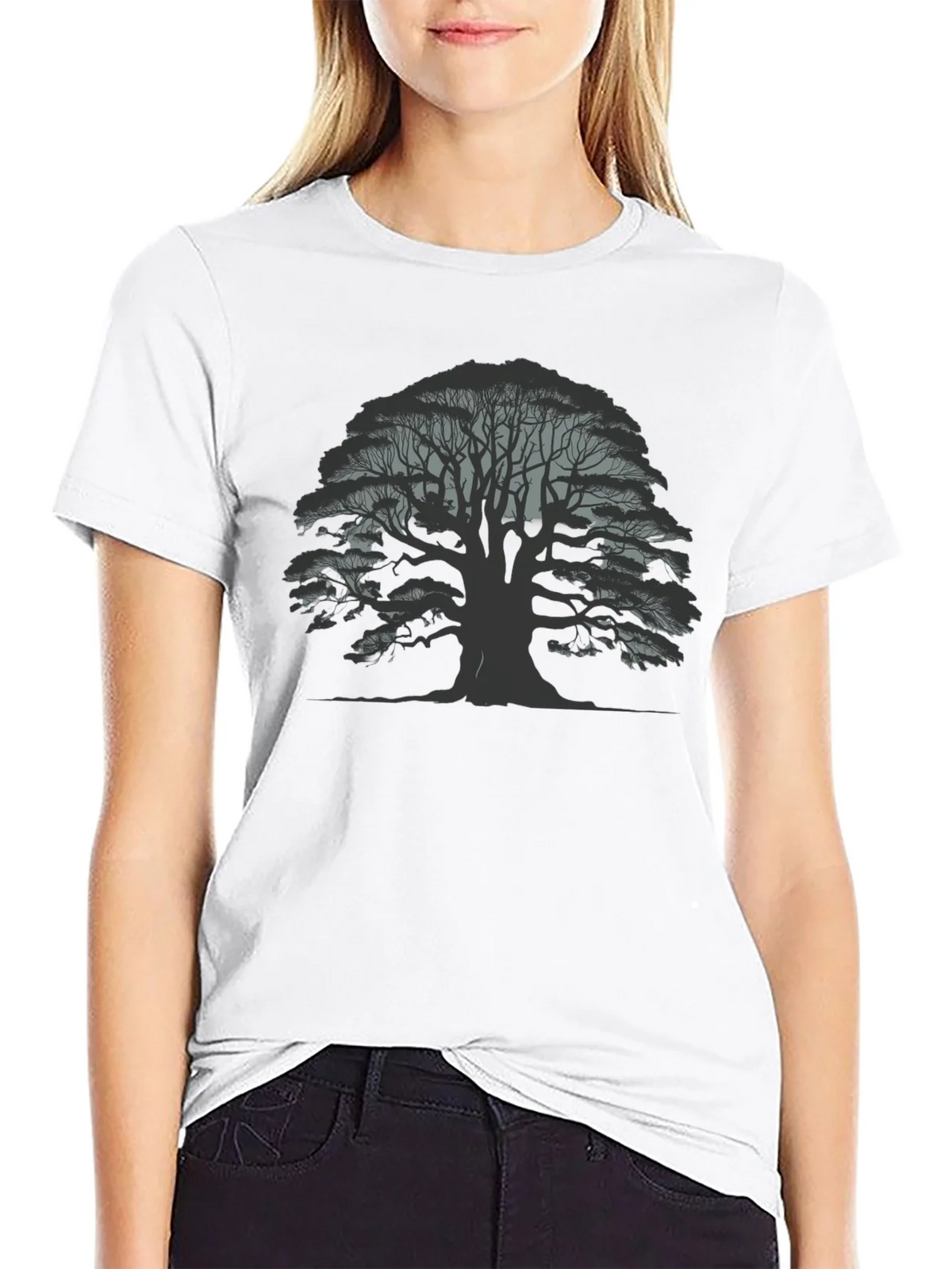 Mens Black Tree Graphic Tee - Nature Inspired Casual Wear product image 8