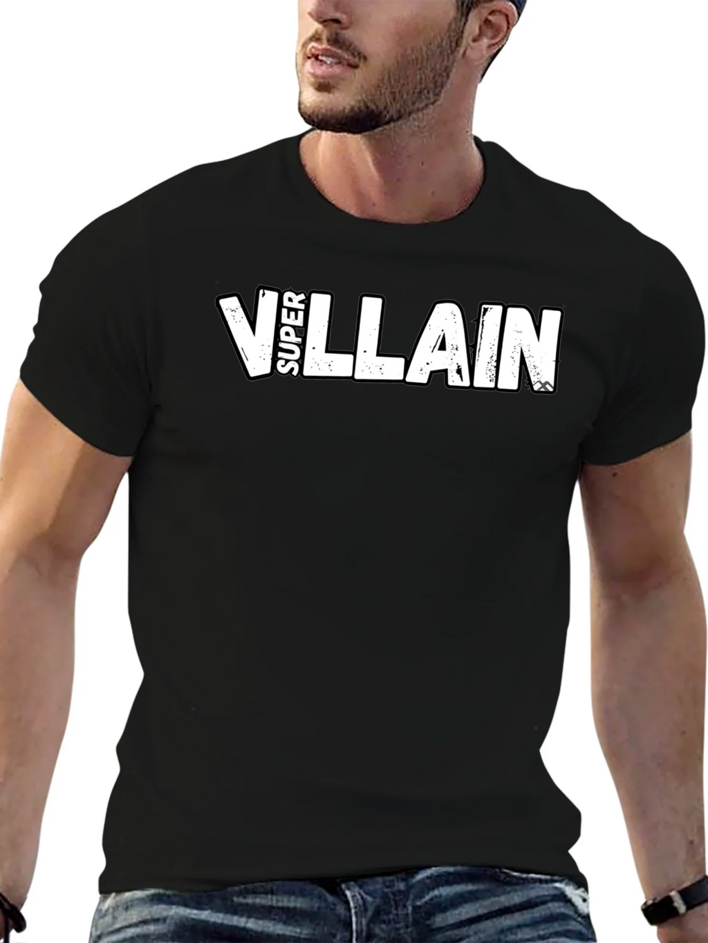 Super Villain Graphic Tee - Black Cotton Blend product image 6