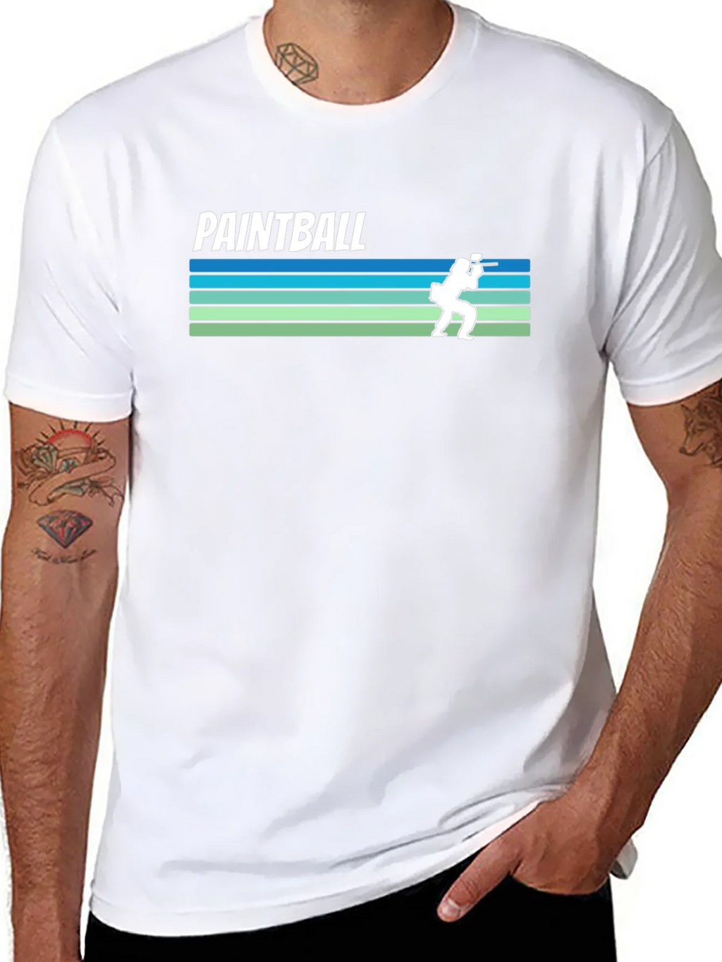 Paintball Retro Style Black T-Shirt product image 5