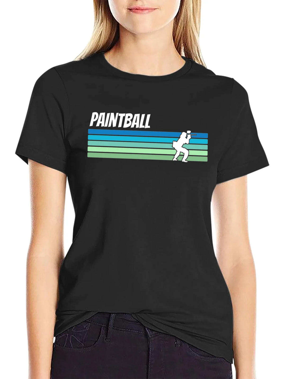 Paintball Retro Style Black T-Shirt product image 2