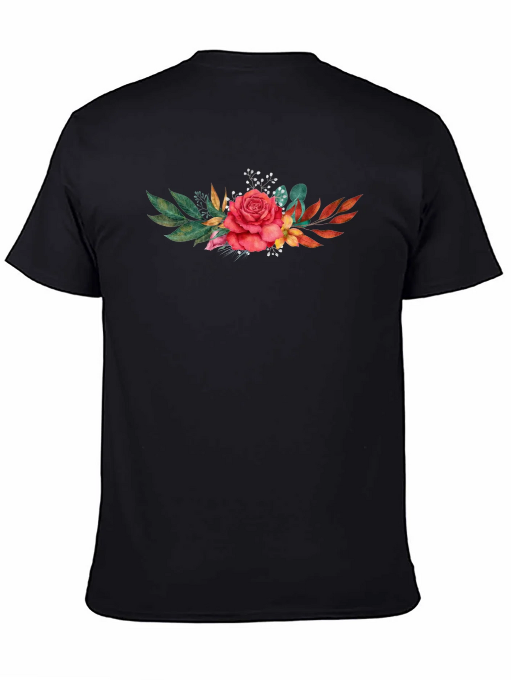 Floral Rose T-Shirt - Stylish Black Tee product image 4