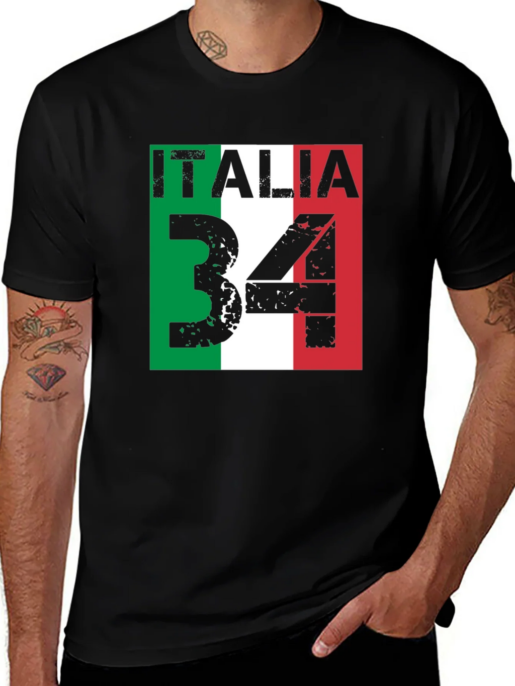Italia 34 Graphic Tee - Italian Flag Design product image 1