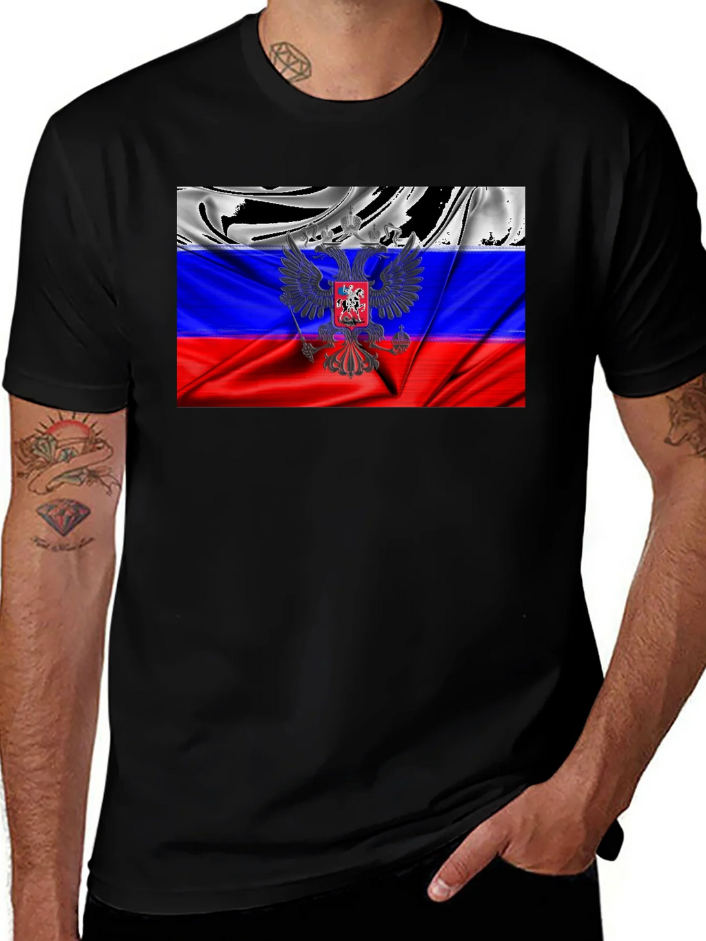 Russian Flag T-Shirt - Patriotic Eagle Design product image 1