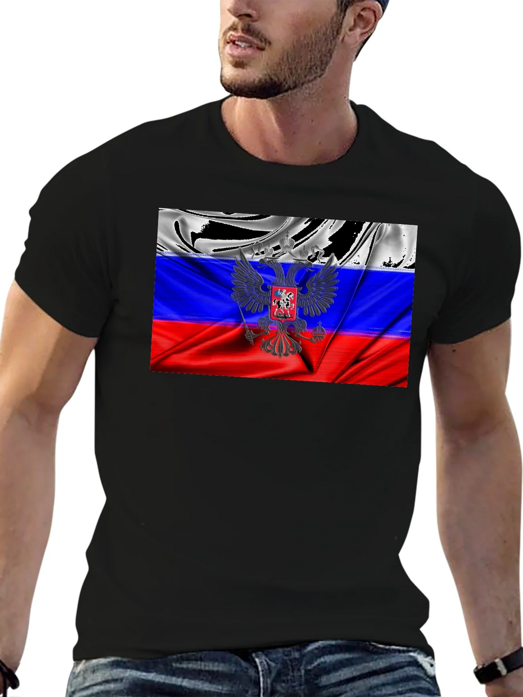 Russian Flag T-Shirt - Patriotic Eagle Design product image 4
