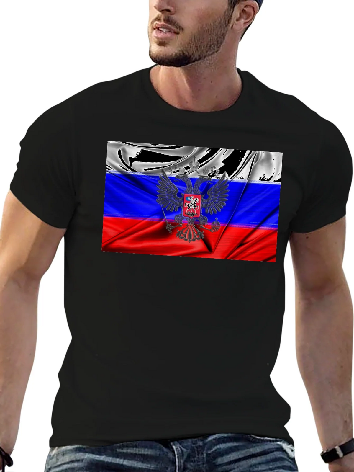 Russian Flag T-Shirt - Patriotic Eagle Design product image 4