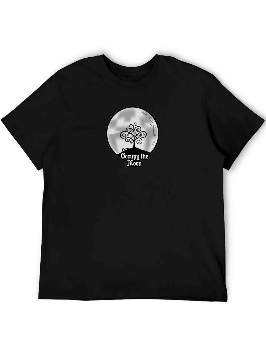 Occupy the Moon Graphic Tee - Black Cotton Blend product image 5