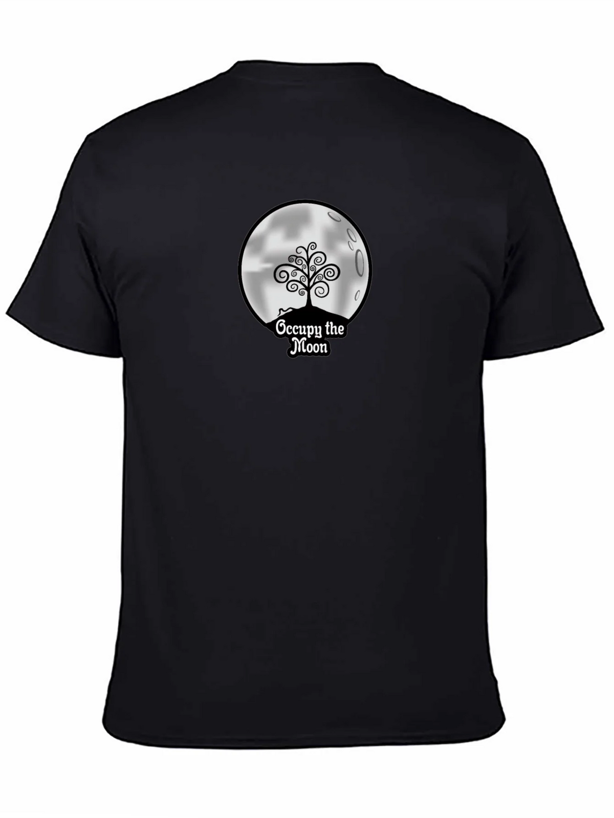 Occupy the Moon Graphic Tee - Black Cotton Blend product image 4