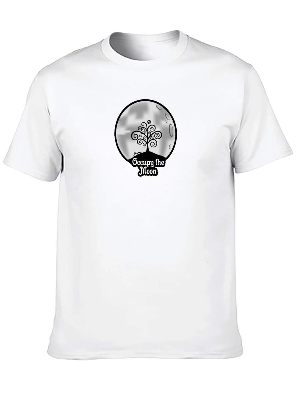 Occupy the Moon Graphic Tee - Black Cotton Blend product image 9