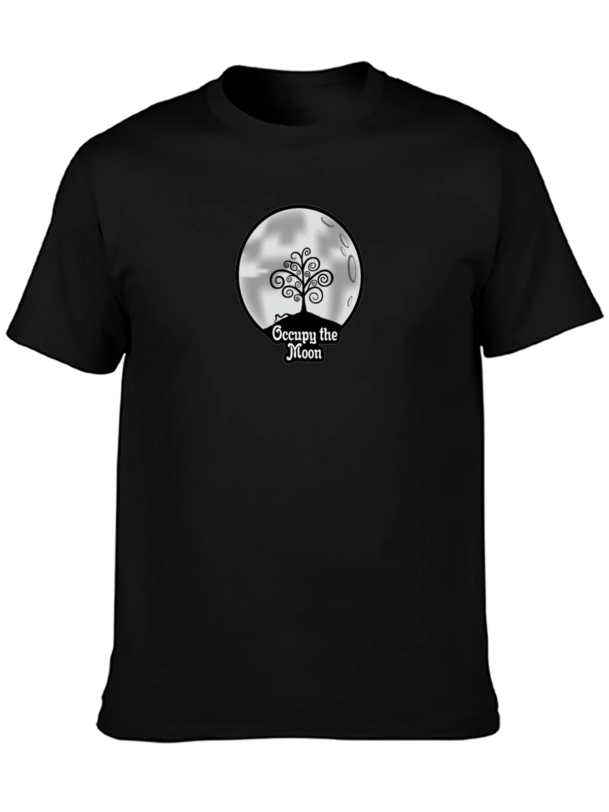 Occupy the Moon Graphic Tee - Black Cotton Blend product image 3