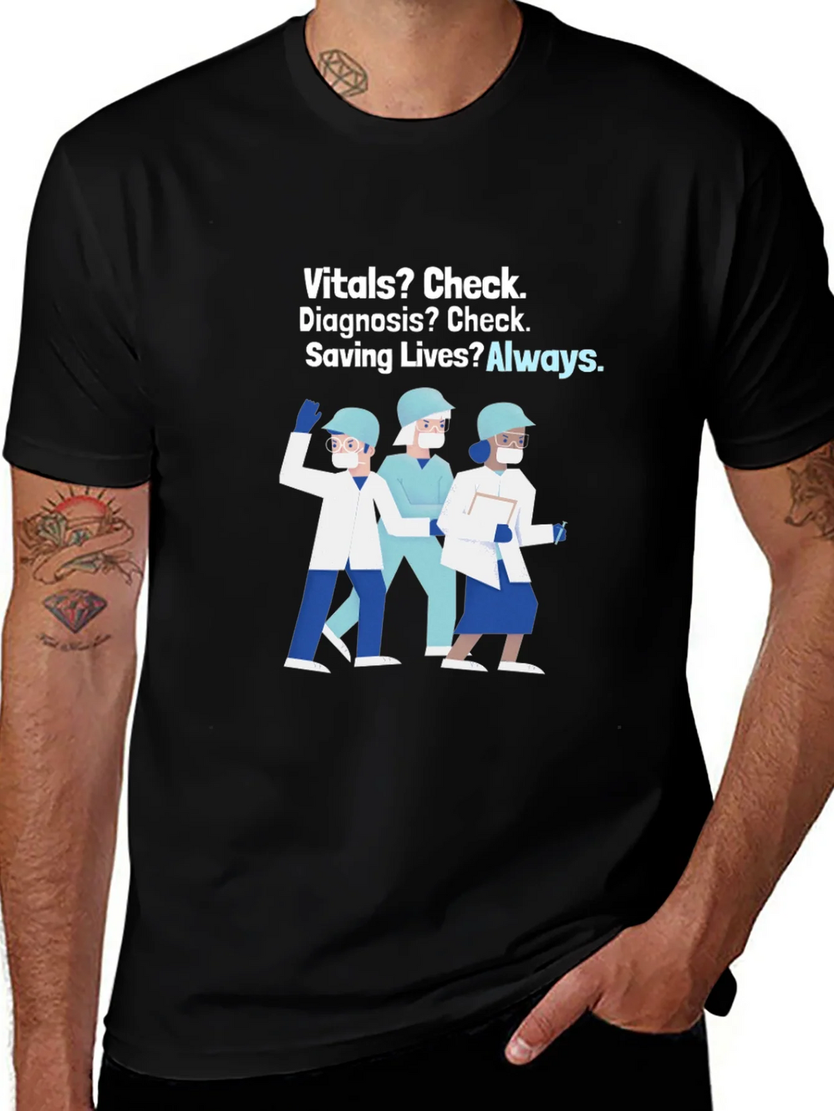 Healthcare Hero T-Shirt: Vitals Diagnosis Saving Lives product image 1