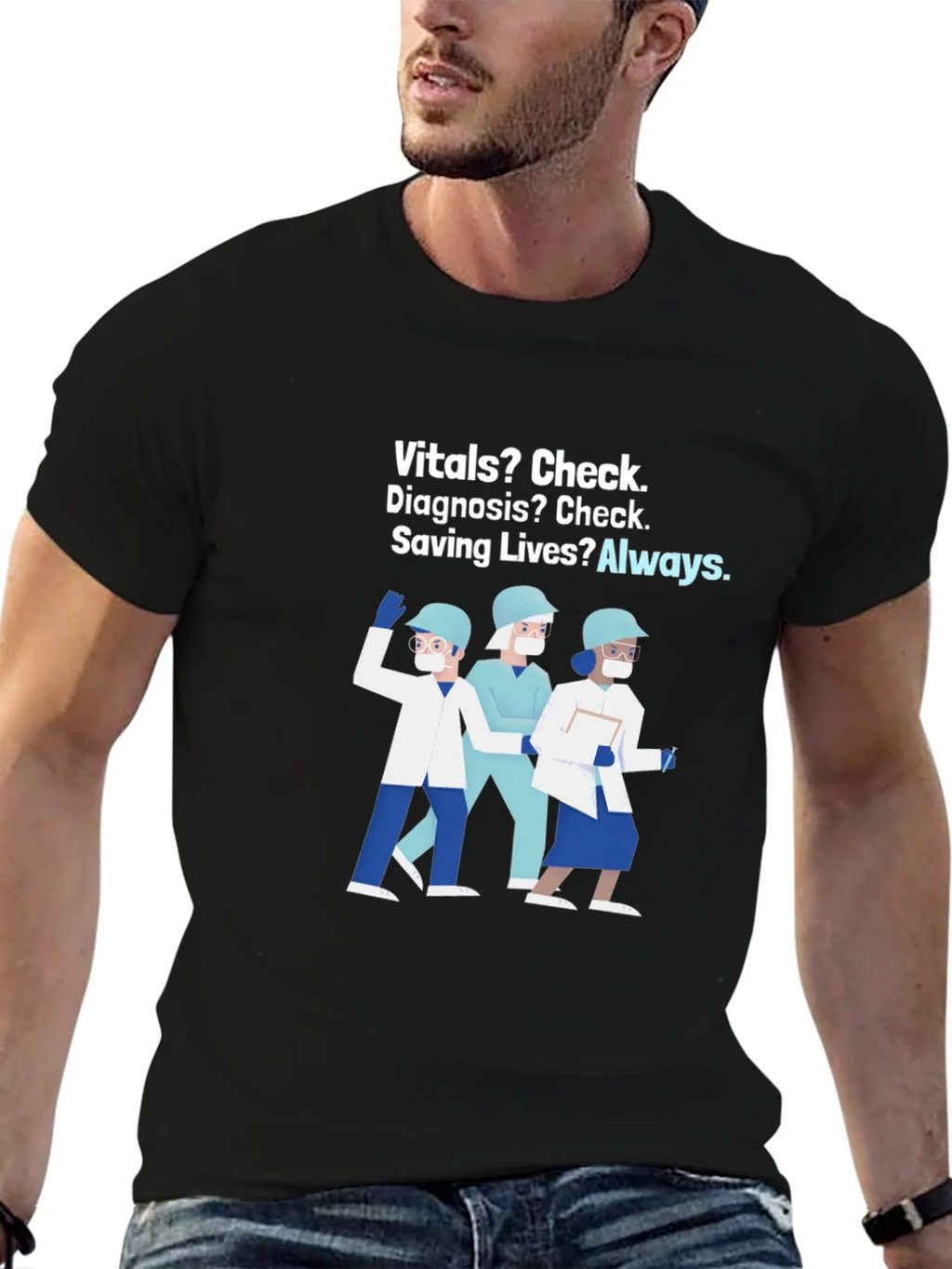 Healthcare Hero T-Shirt: Vitals Diagnosis Saving Lives product image 6