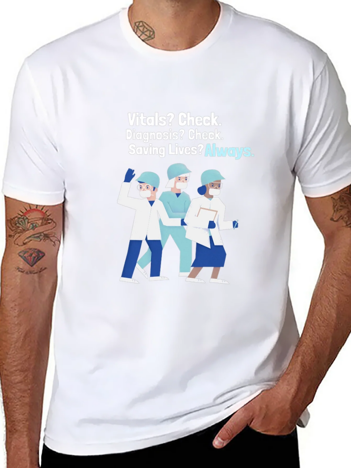 Healthcare Hero T-Shirt: Vitals Diagnosis Saving Lives product image 7