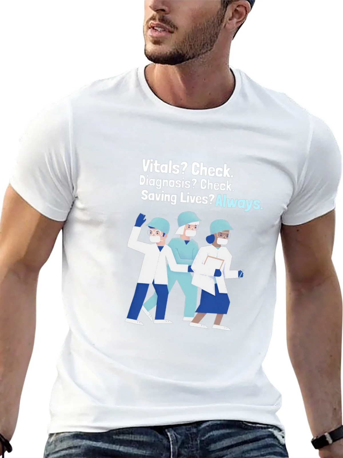 Healthcare Hero T-Shirt: Vitals Diagnosis Saving Lives product image 12
