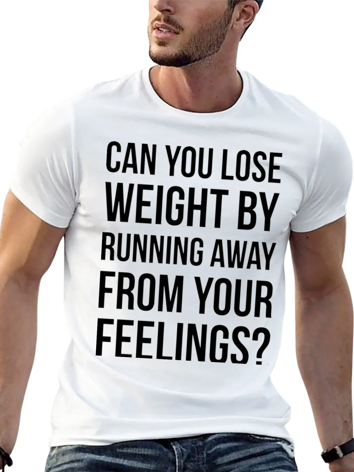 Funny Slogan Tee - Run Away From Feelings? product image 11