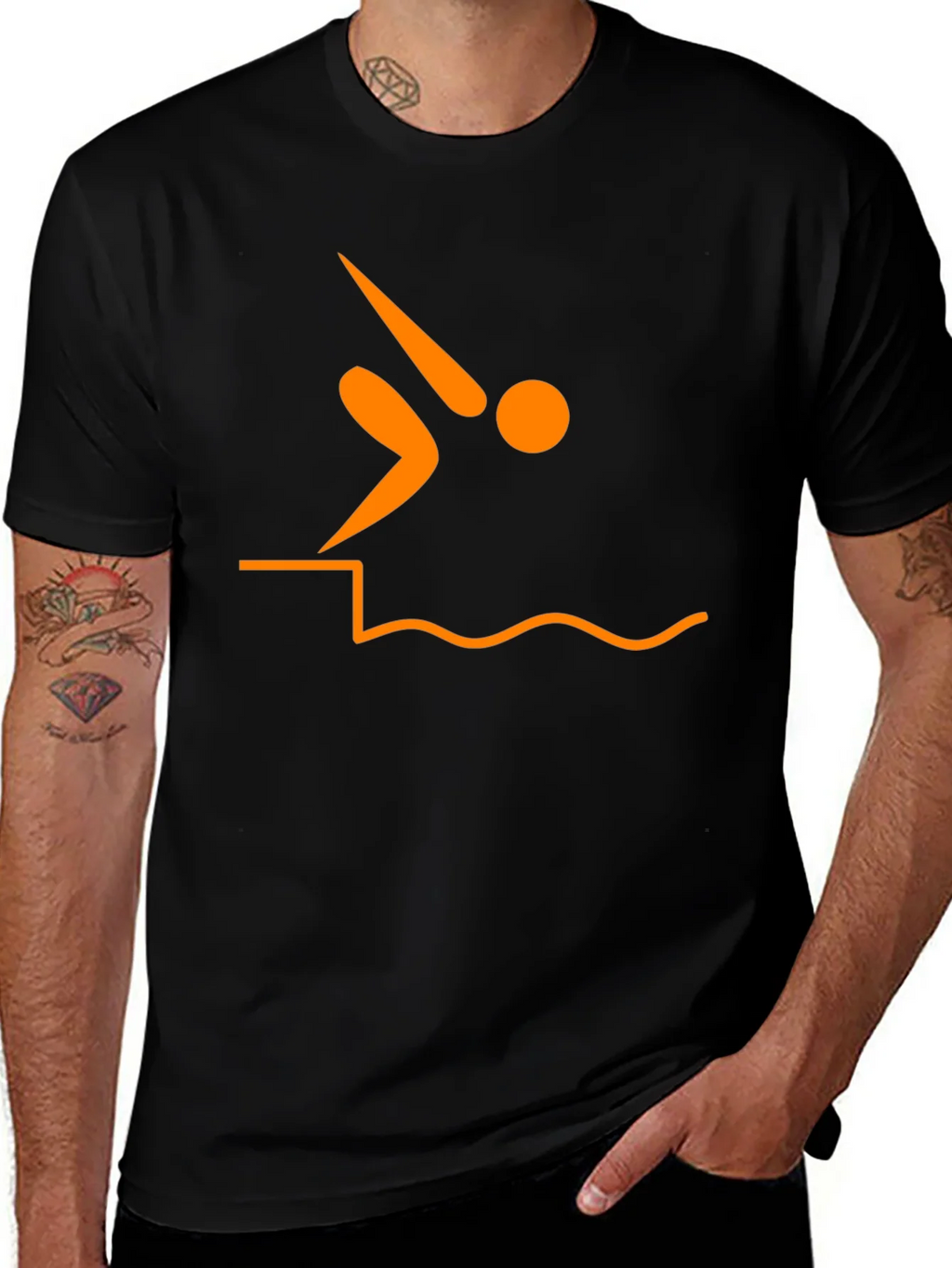 Diver Silhouette Graphic Tee - Black T-Shirt product image 1