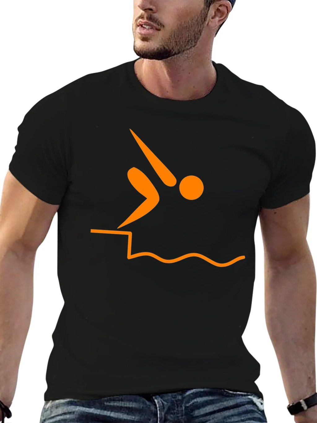 Diver Silhouette Graphic Tee - Black T-Shirt product image 6