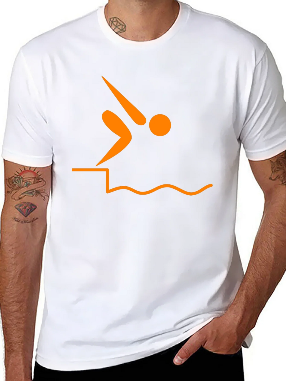 Diver Silhouette Graphic Tee - Black T-Shirt product image 7