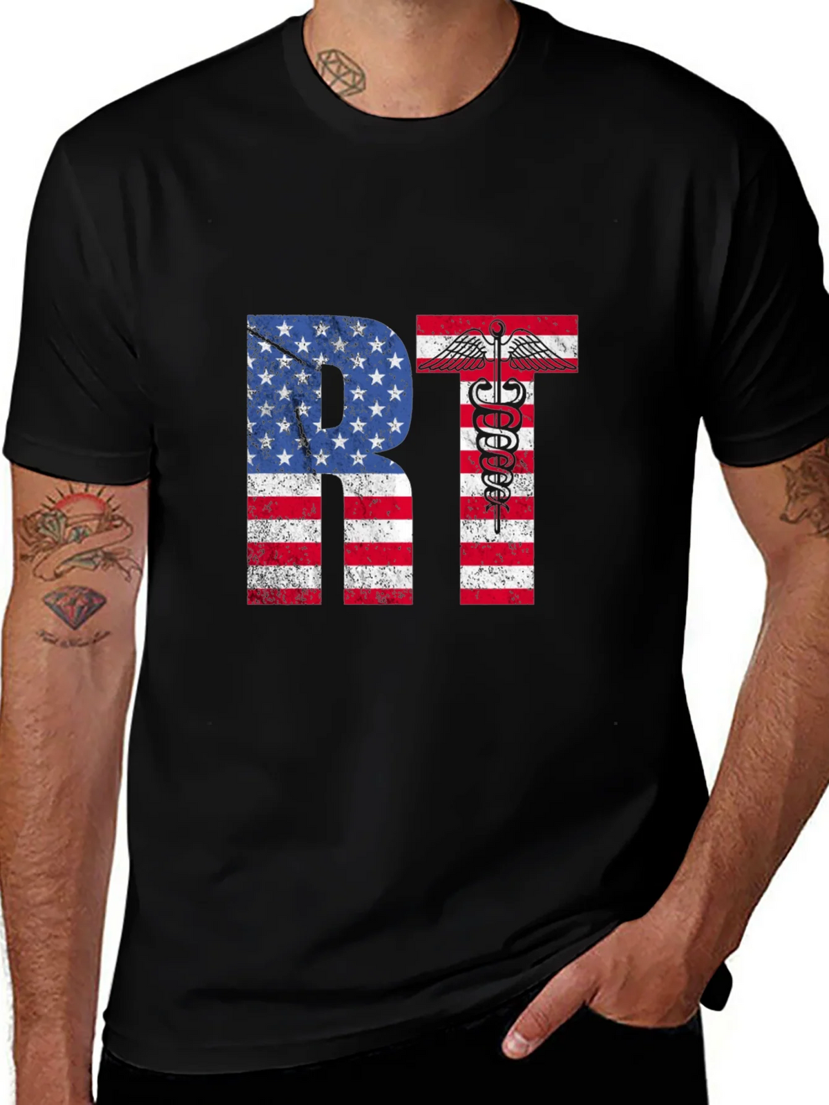 American RT T-Shirt Respiratory Therapist USA Flag Tee product image 1