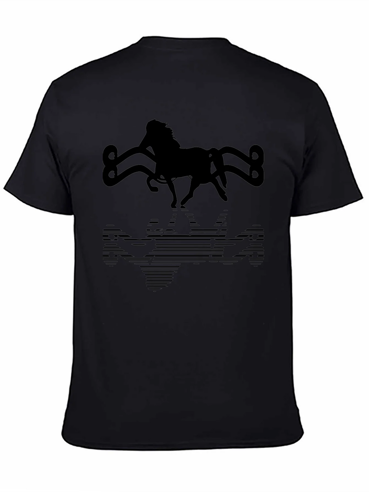 Horse Silhouette Graphic Tee - Black Cotton Blend product image 4
