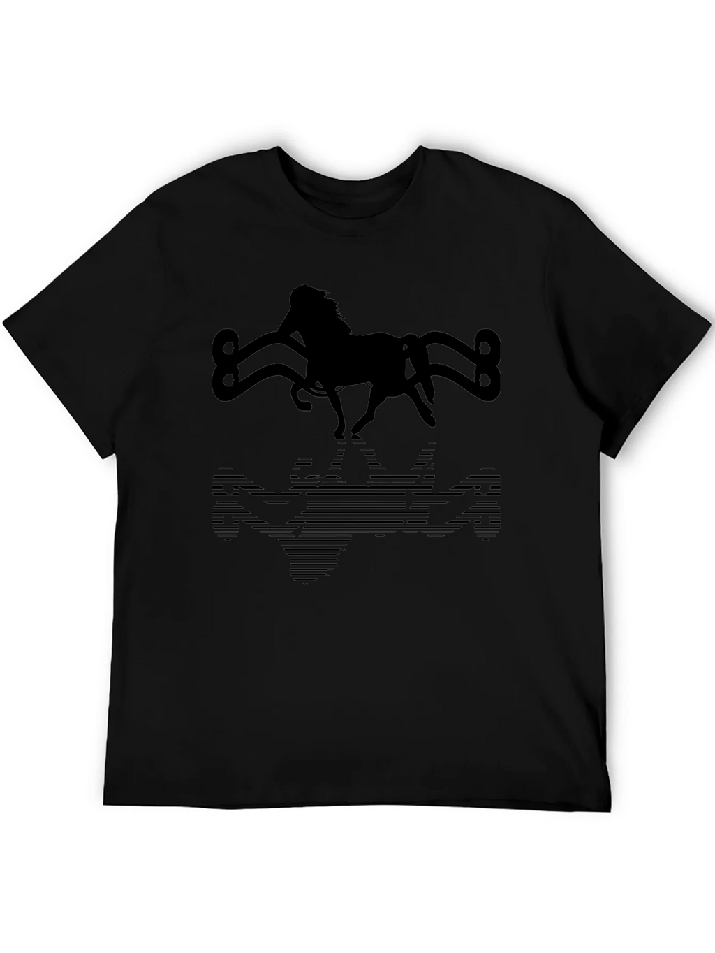 Horse Silhouette Graphic Tee - Black Cotton Blend product image 5