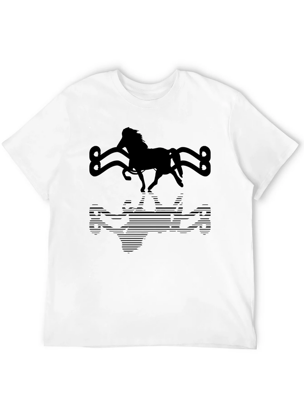 Horse Silhouette Graphic Tee - Black Cotton Blend product image 11
