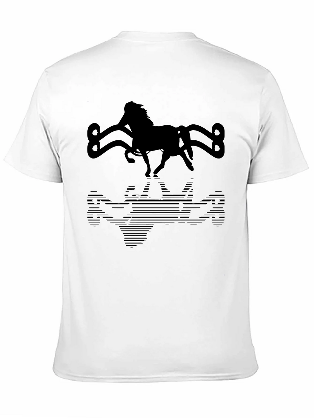 Horse Silhouette Graphic Tee - Black Cotton Blend product image 10