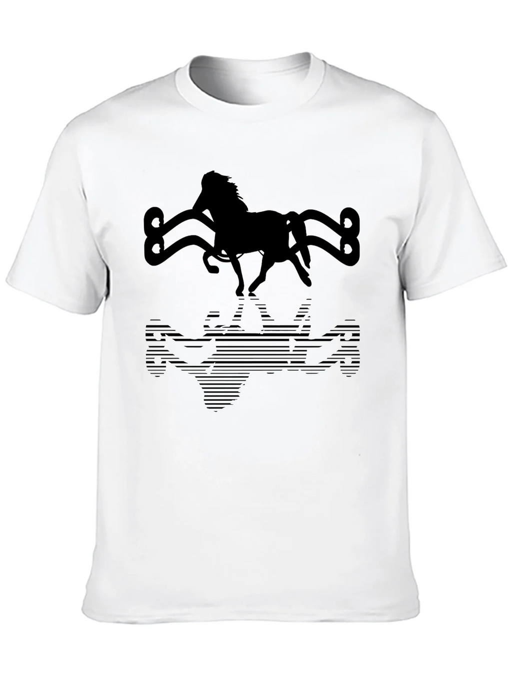 Horse Silhouette Graphic Tee - Black Cotton Blend product image 9