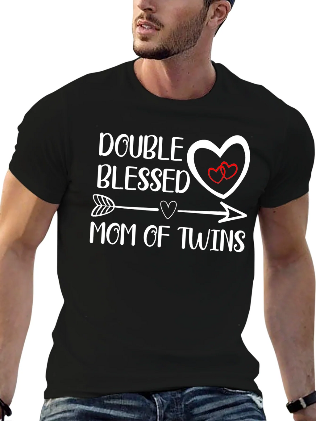 Double Blessed Mom of Twins Graphic T-Shirt product image 5