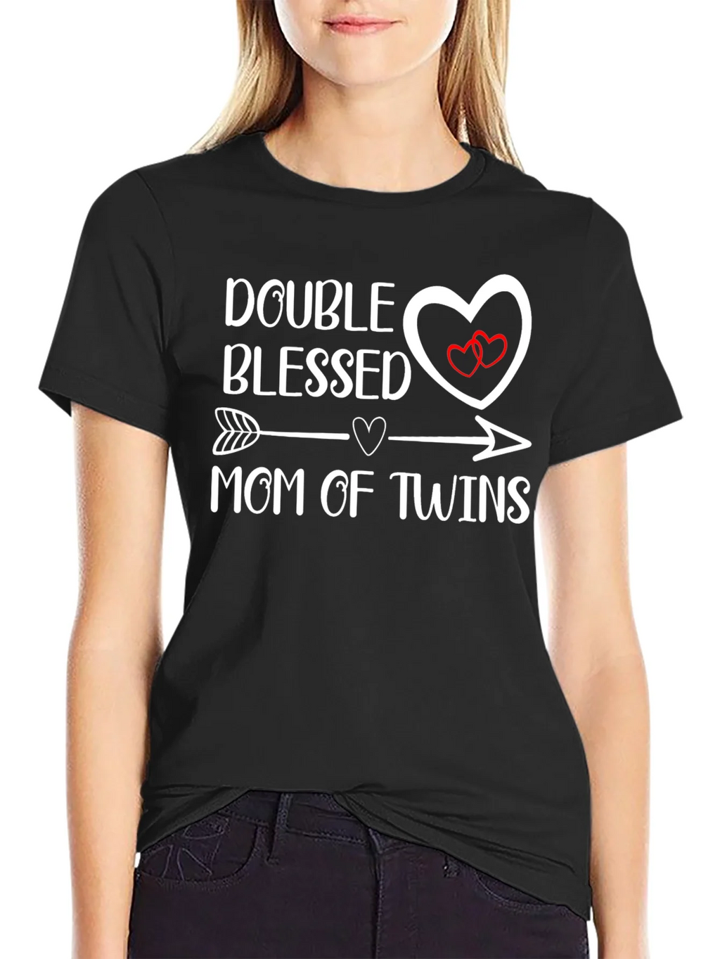 Double Blessed Mom of Twins Graphic T-Shirt product image 2