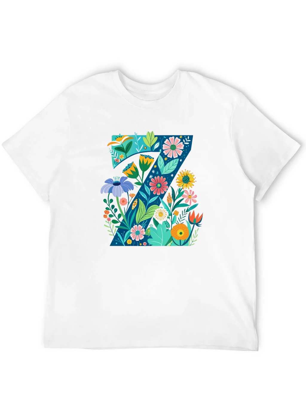 Floral Letter Z Black T-Shirt - Nature Inspired Design product image 11