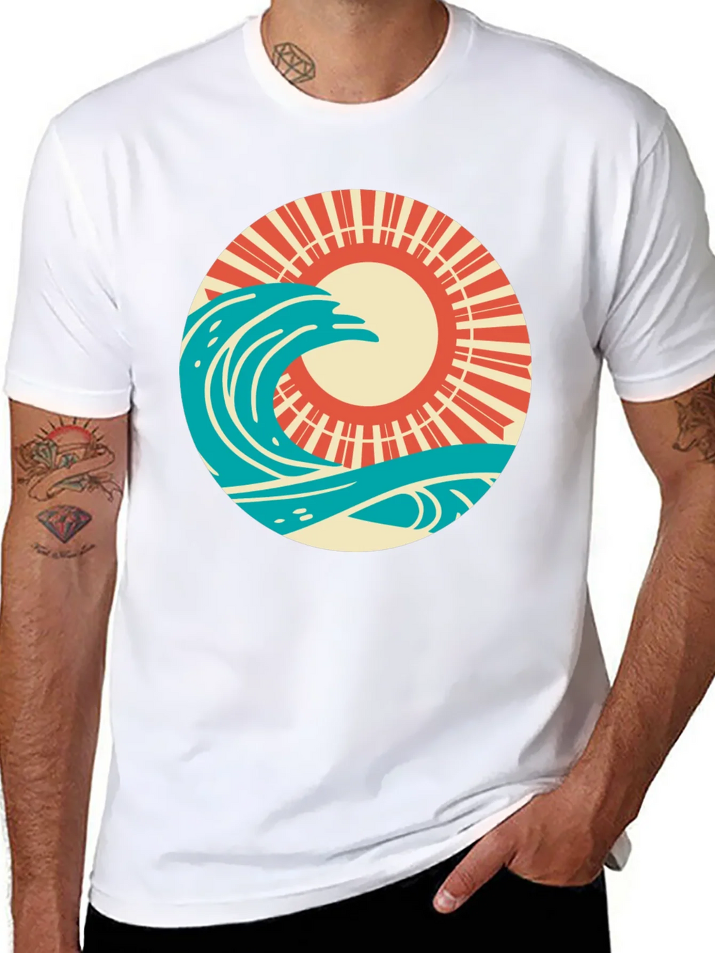 Retro Wave and Sun Graphic T-Shirt product image 7