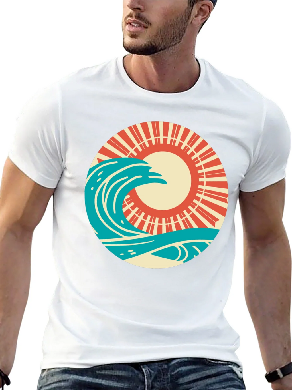 Retro Wave and Sun Graphic T-Shirt product image 12