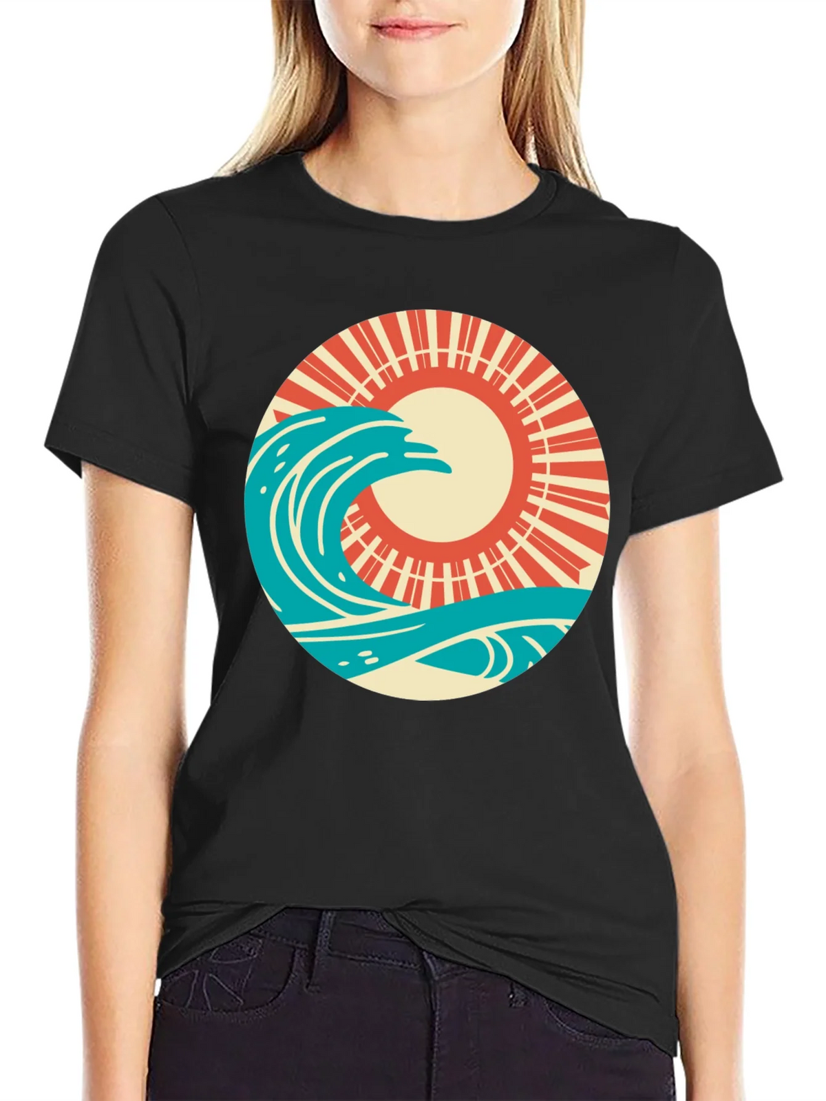 Retro Wave and Sun Graphic T-Shirt product image 2