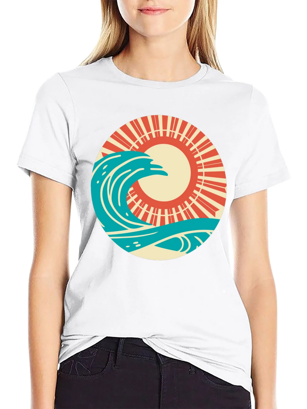 Retro Wave and Sun Graphic T-Shirt product image 8