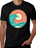 Retro Wave and Sun Graphic T-Shirt product image 1