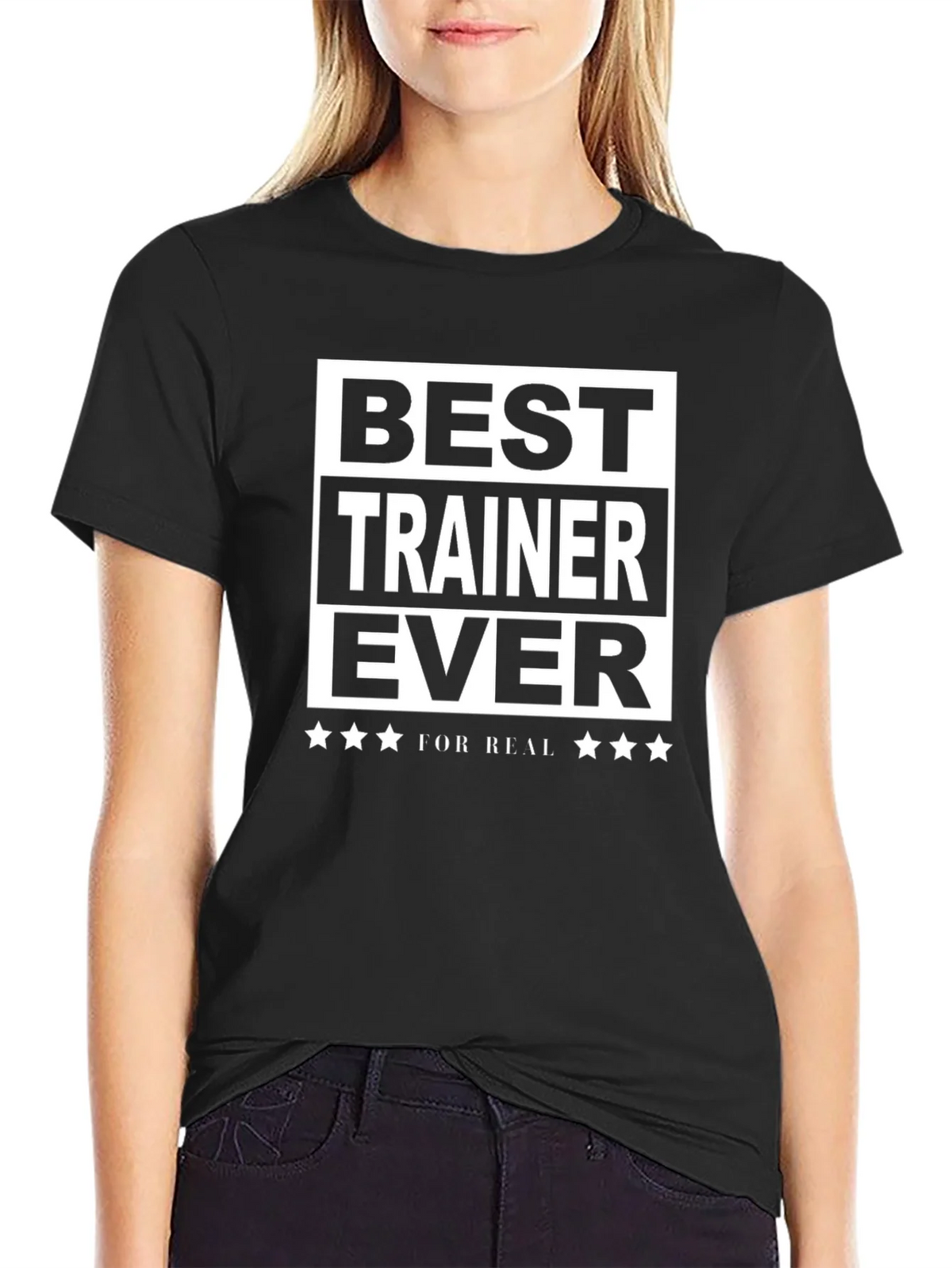 Best Trainer Ever T-Shirt - Black Cotton Tee product image 2