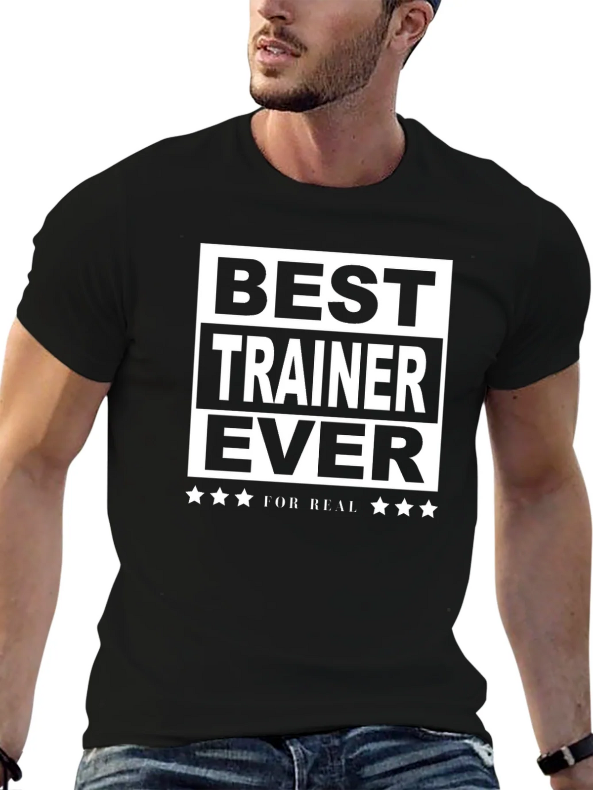 Best Trainer Ever T-Shirt - Black Cotton Tee product image 6