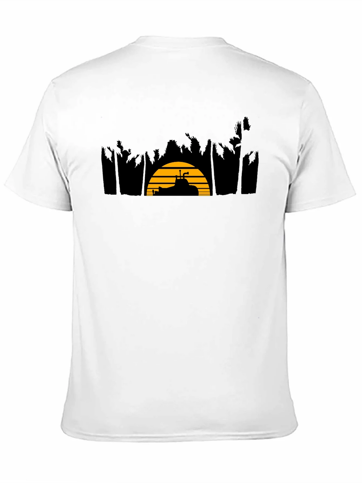 Sunset Golf Cart Tee - Black Cotton Blend Casual T-Shirt product image 10