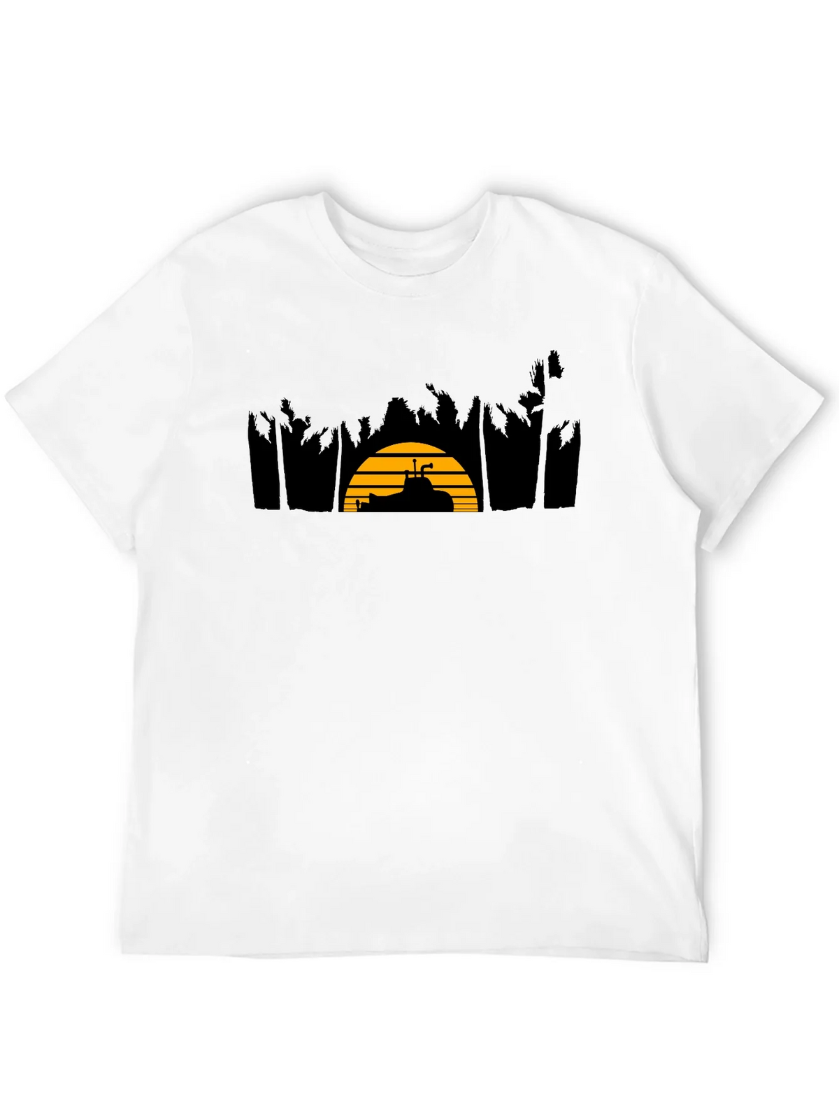 Sunset Golf Cart Tee - Black Cotton Blend Casual T-Shirt product image 11