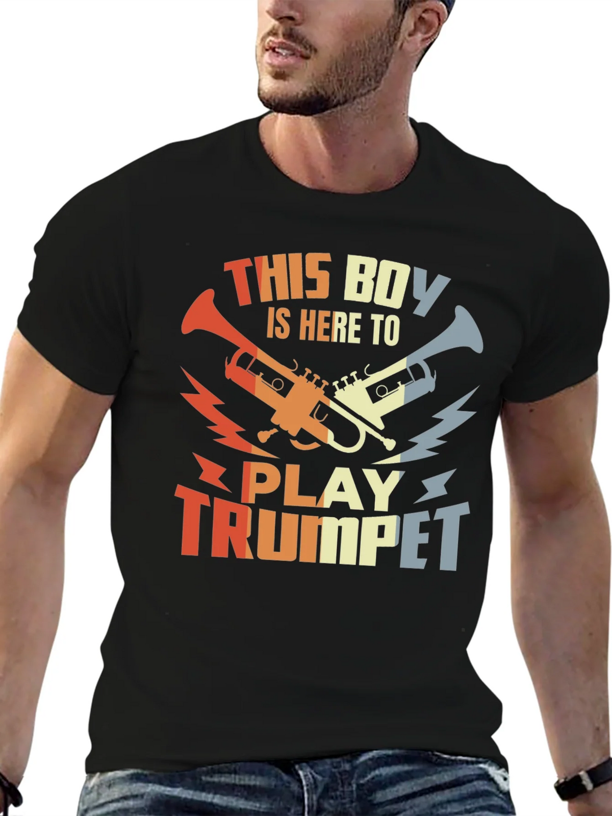 This Boy Plays Trumpet T-Shirt - Retro Music Tee product image 3