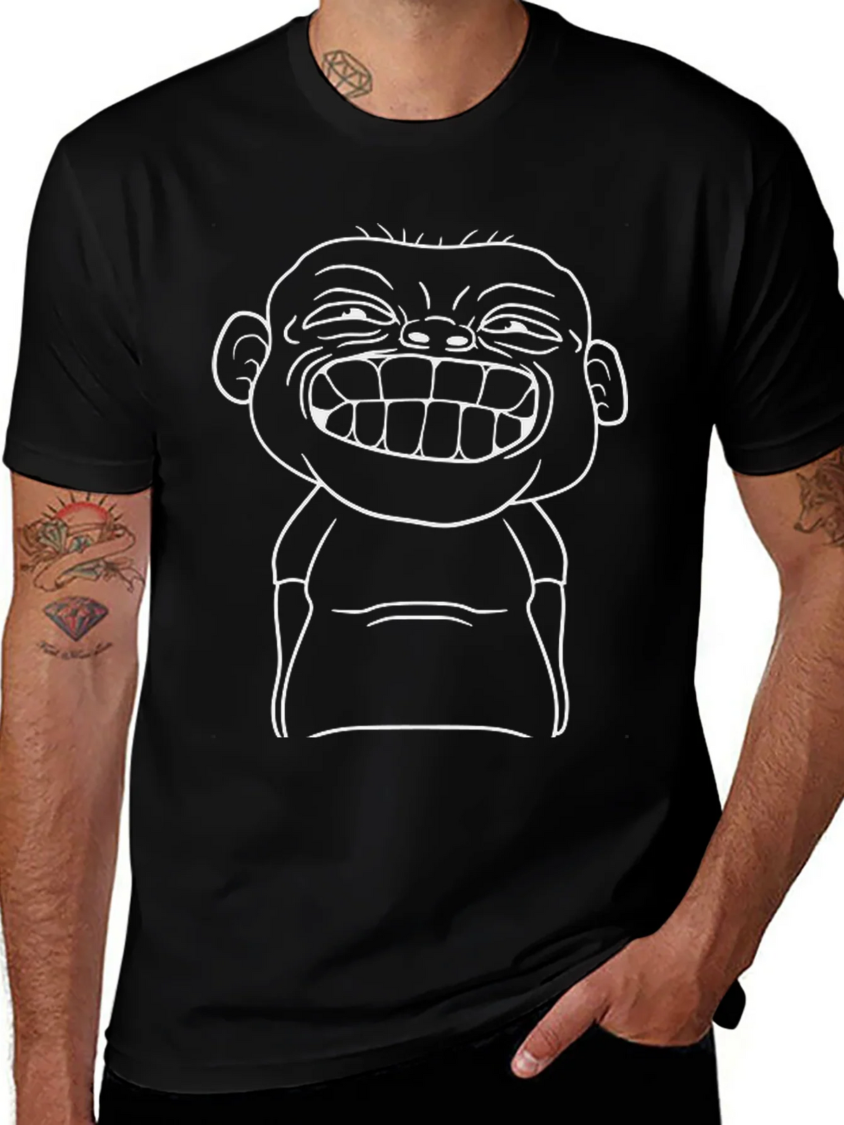 Funny Cartoon Graphic Print Black T-Shirt product image 1