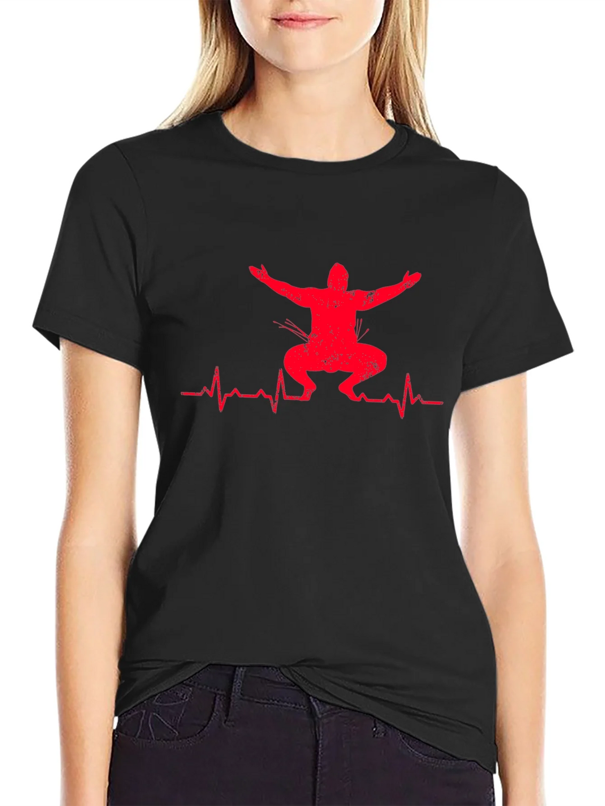 Squat Heartbeat Graphic T-Shirt - Fitness Apparel product image 2