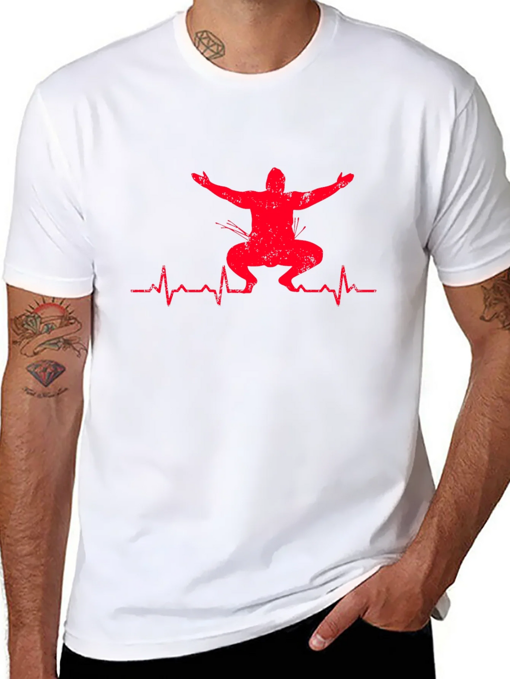 Squat Heartbeat Graphic T-Shirt - Fitness Apparel product image 7