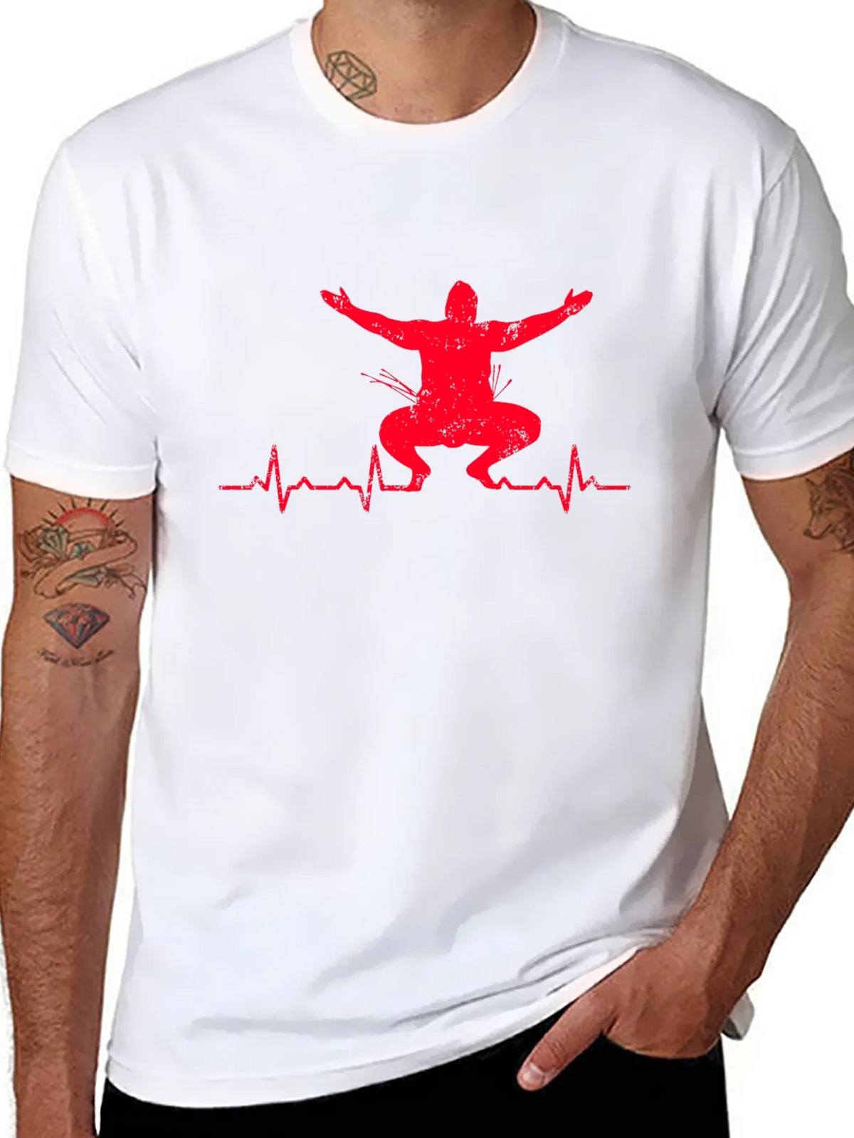 Squat Heartbeat Graphic T-Shirt - Fitness Apparel product image 7