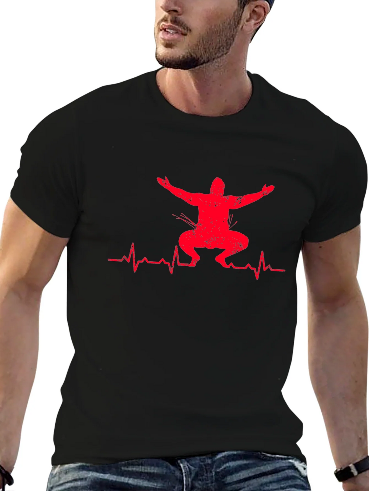 Squat Heartbeat Graphic T-Shirt - Fitness Apparel product image 6