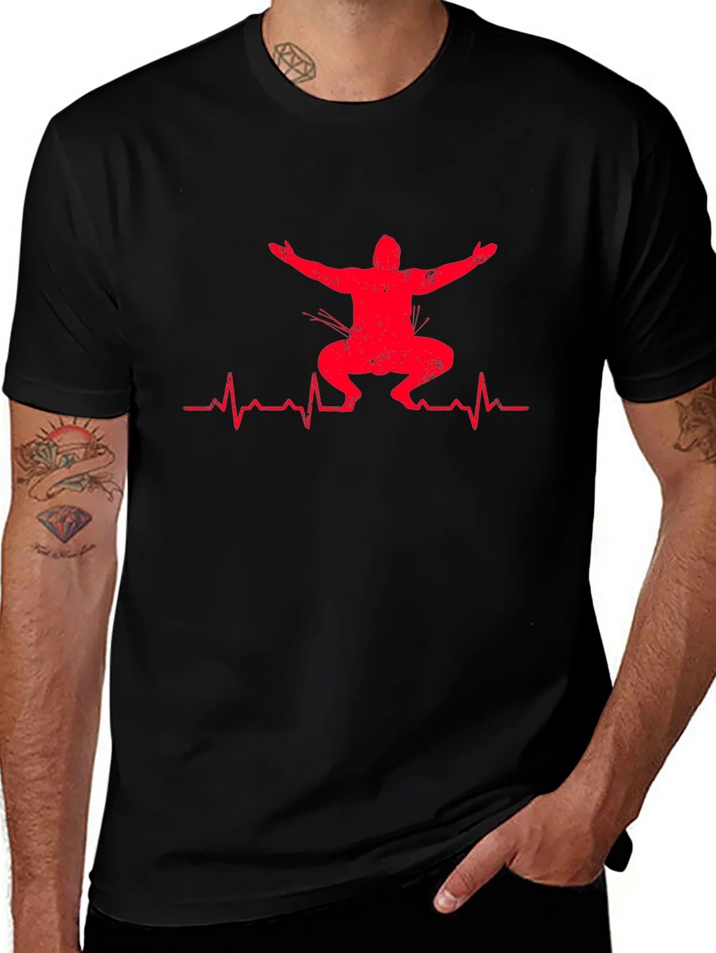 Squat Heartbeat Graphic T-Shirt - Fitness Apparel product image 1